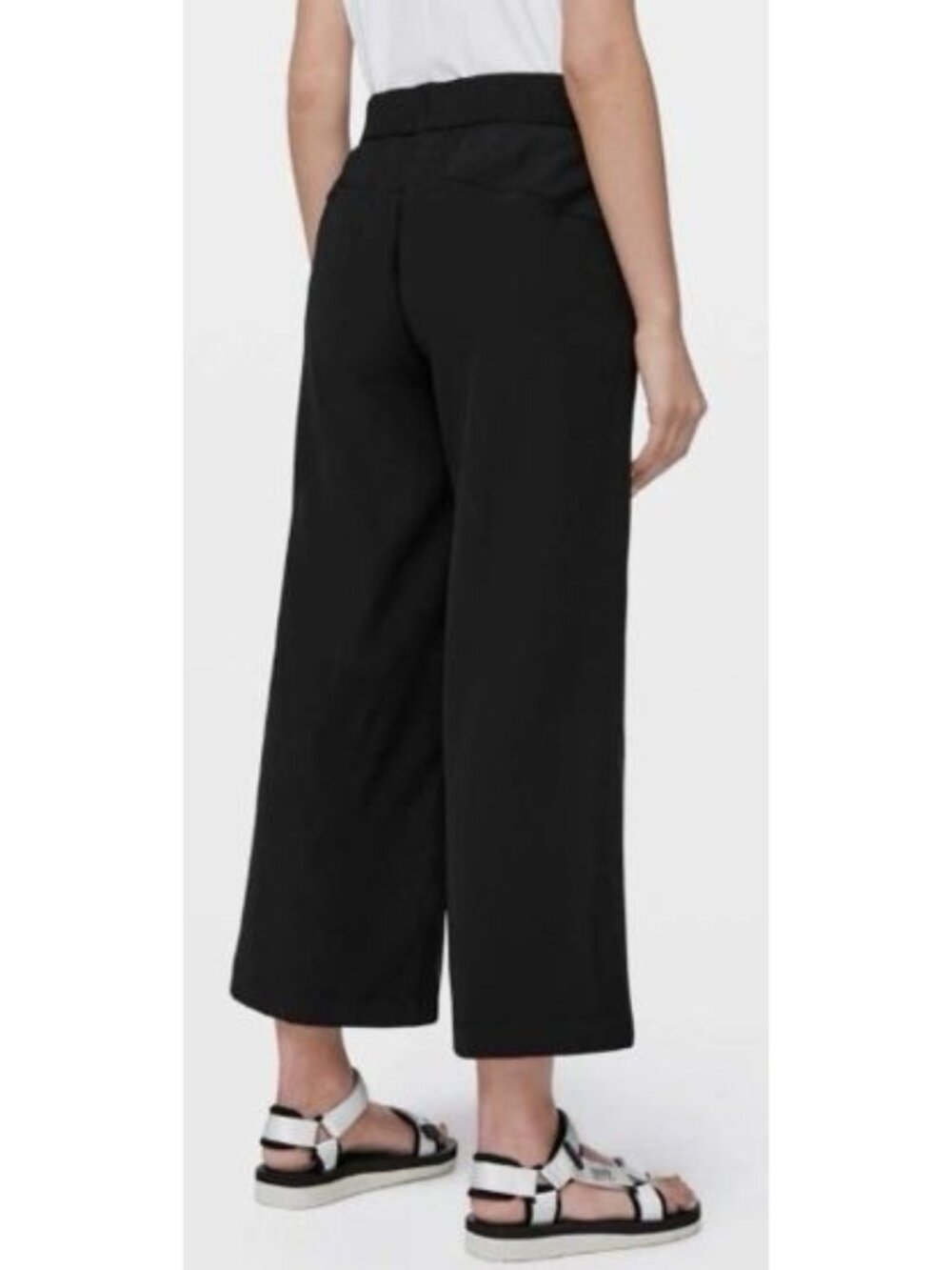 Lululemon On the Fly Pant Woven 7/8, Wide Leg Cropped, Black Size 12